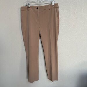 J.Crew Tan Brown Stretch Tailored‎ Ankle Trouser Pants Women’s Size 14 Office